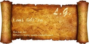 Lami Géza névjegykártya